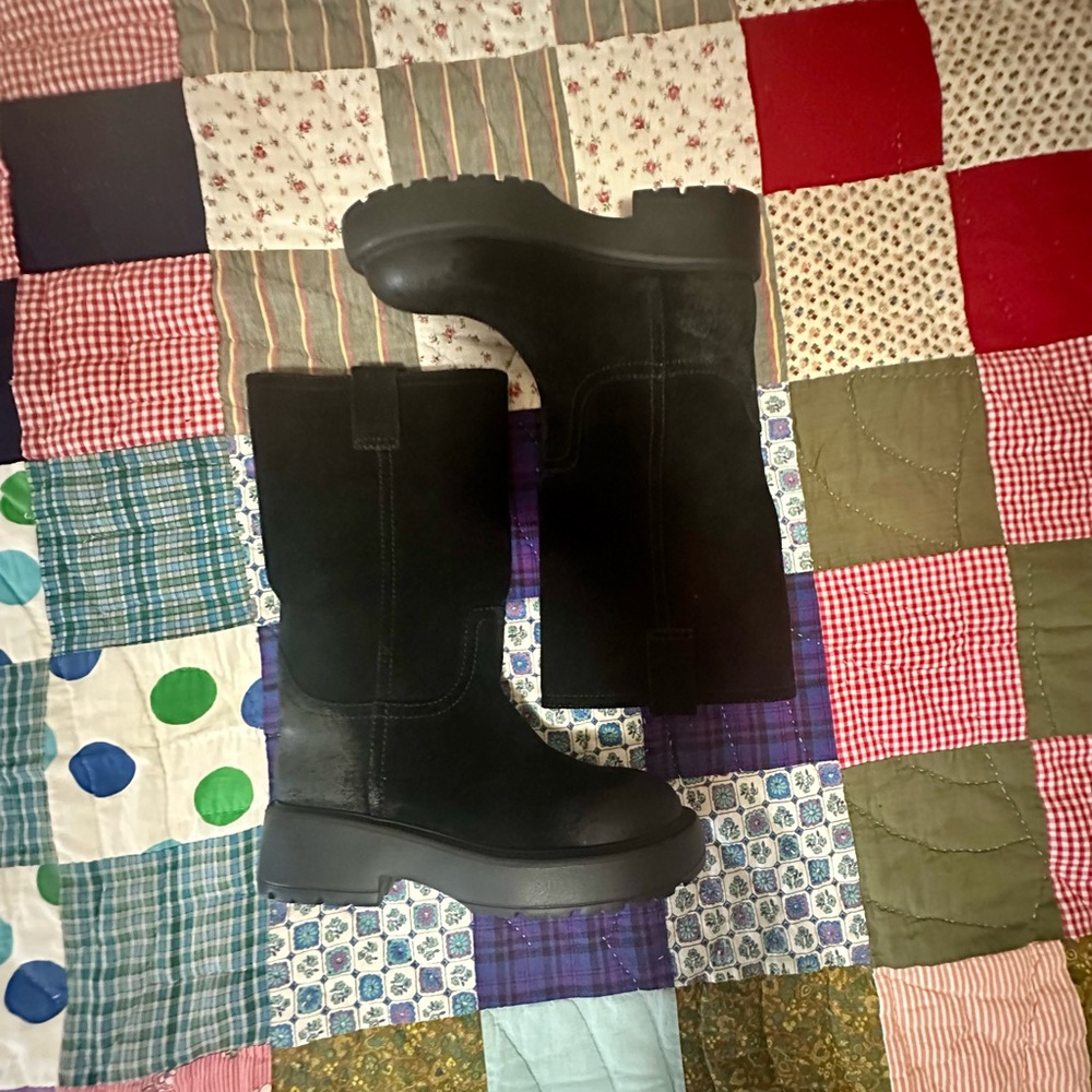 Jeffrey Campbell Black Mid-Calf Combat Boots